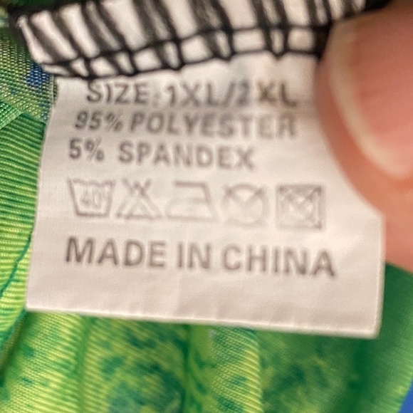 646 Main maxi dress, size 1XL / 2XL, green multi sundress sleeveless criss cross - Picture 8 of 12